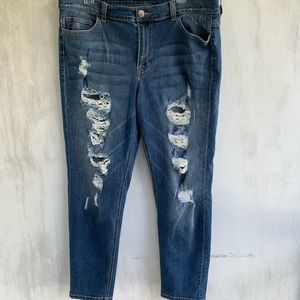Plus size distressed skinny jeans